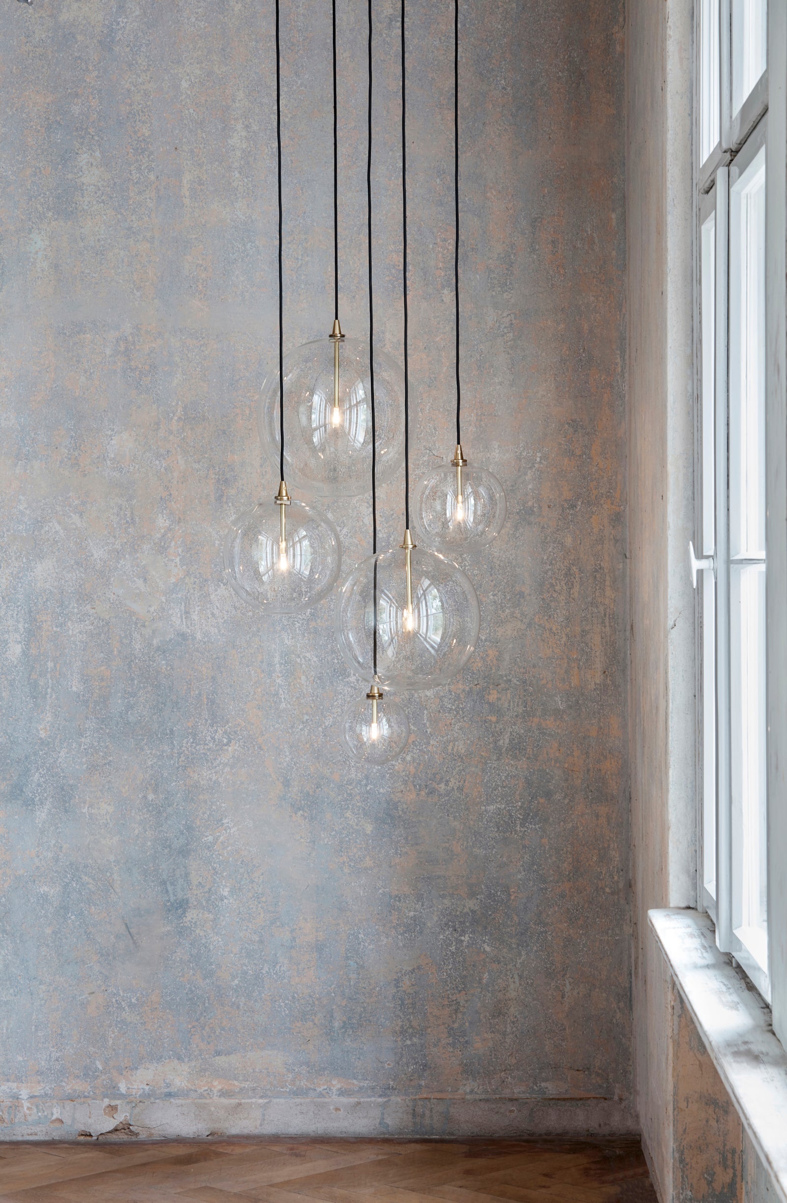 Metall/Glas - Cluster-Pendelleuchte, Metall/Glas, bis zu