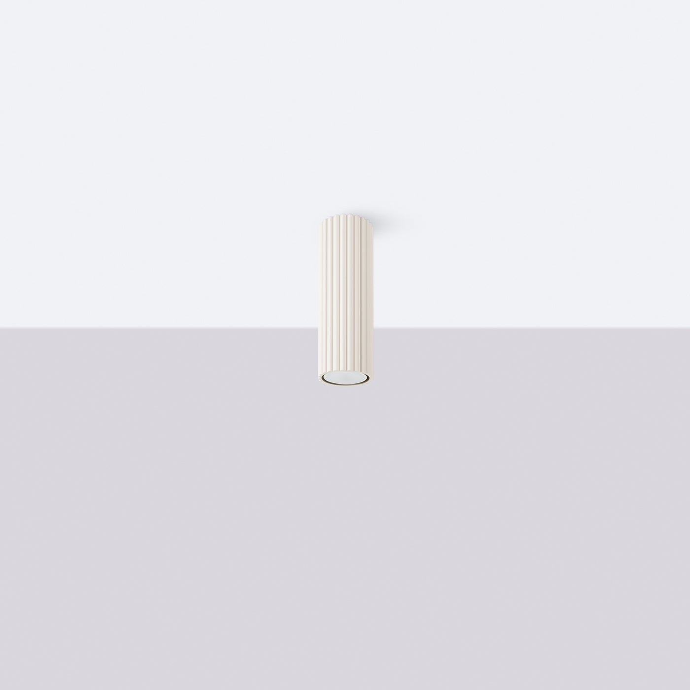 Vortex - Deckenleuchte beige als hoher Röhren-Spot 20 cm