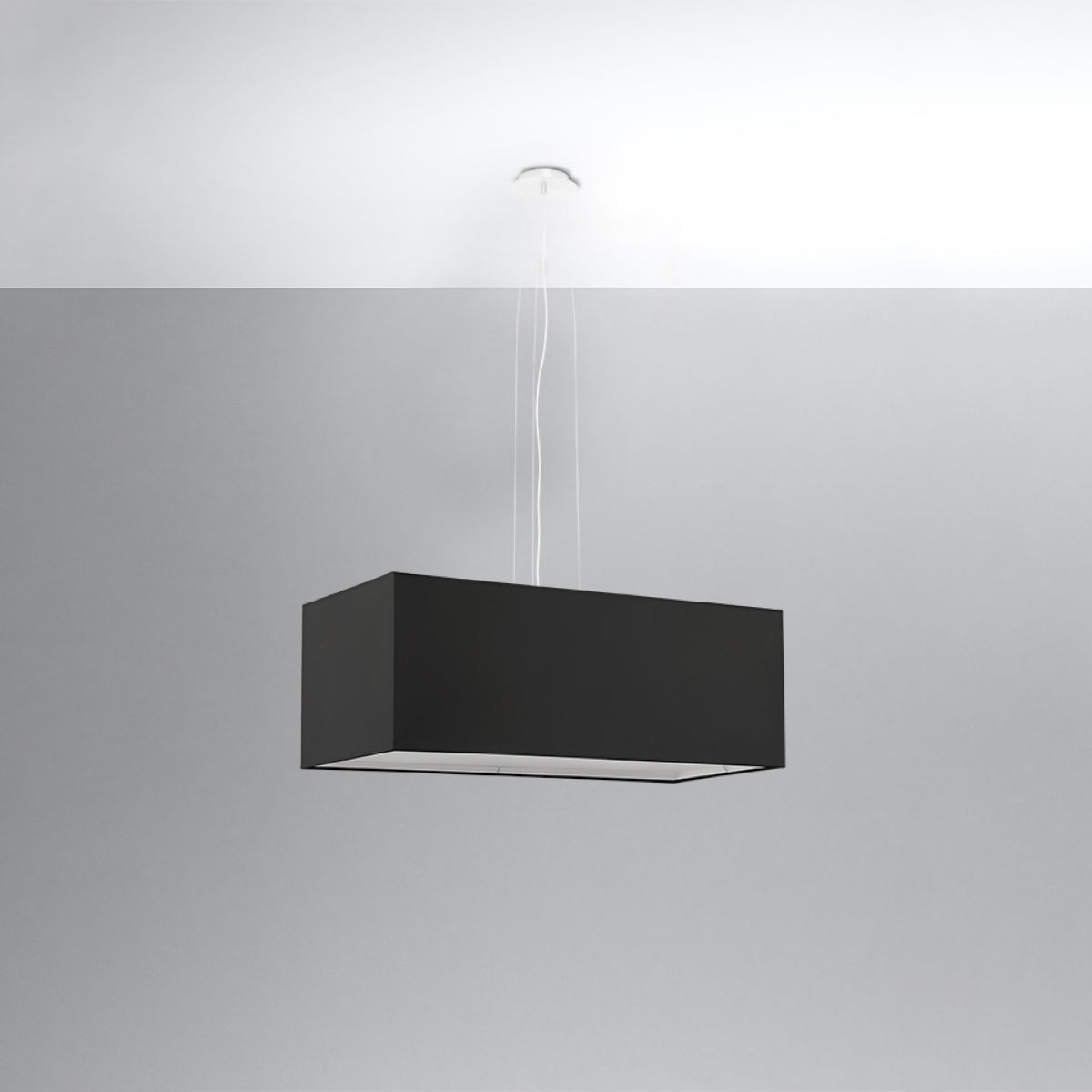 Längliche - Pendelleuchte, schwarz, 80 x 30 cm