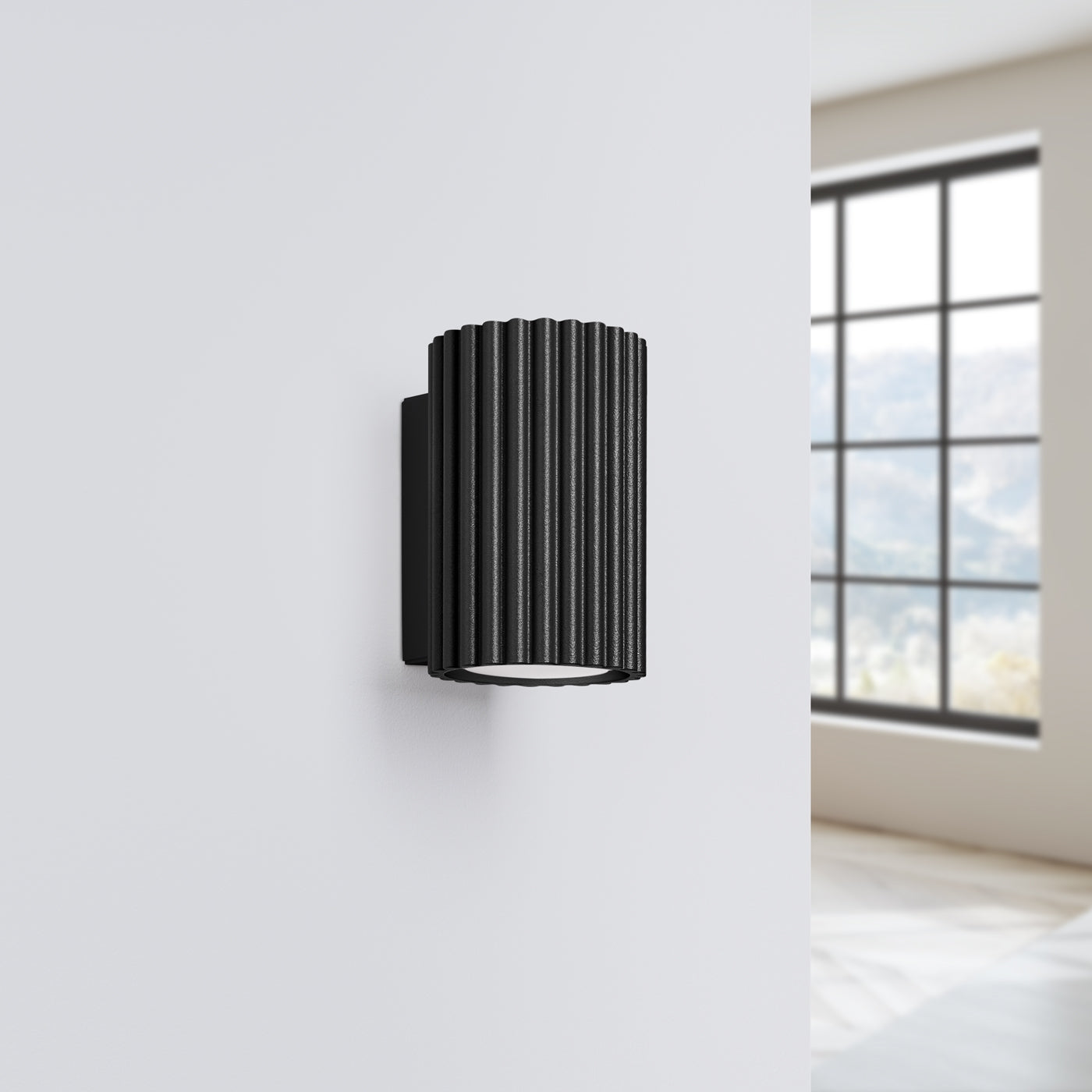 Carbon - 10 Wandleuchte aus schwarzem Aluminium