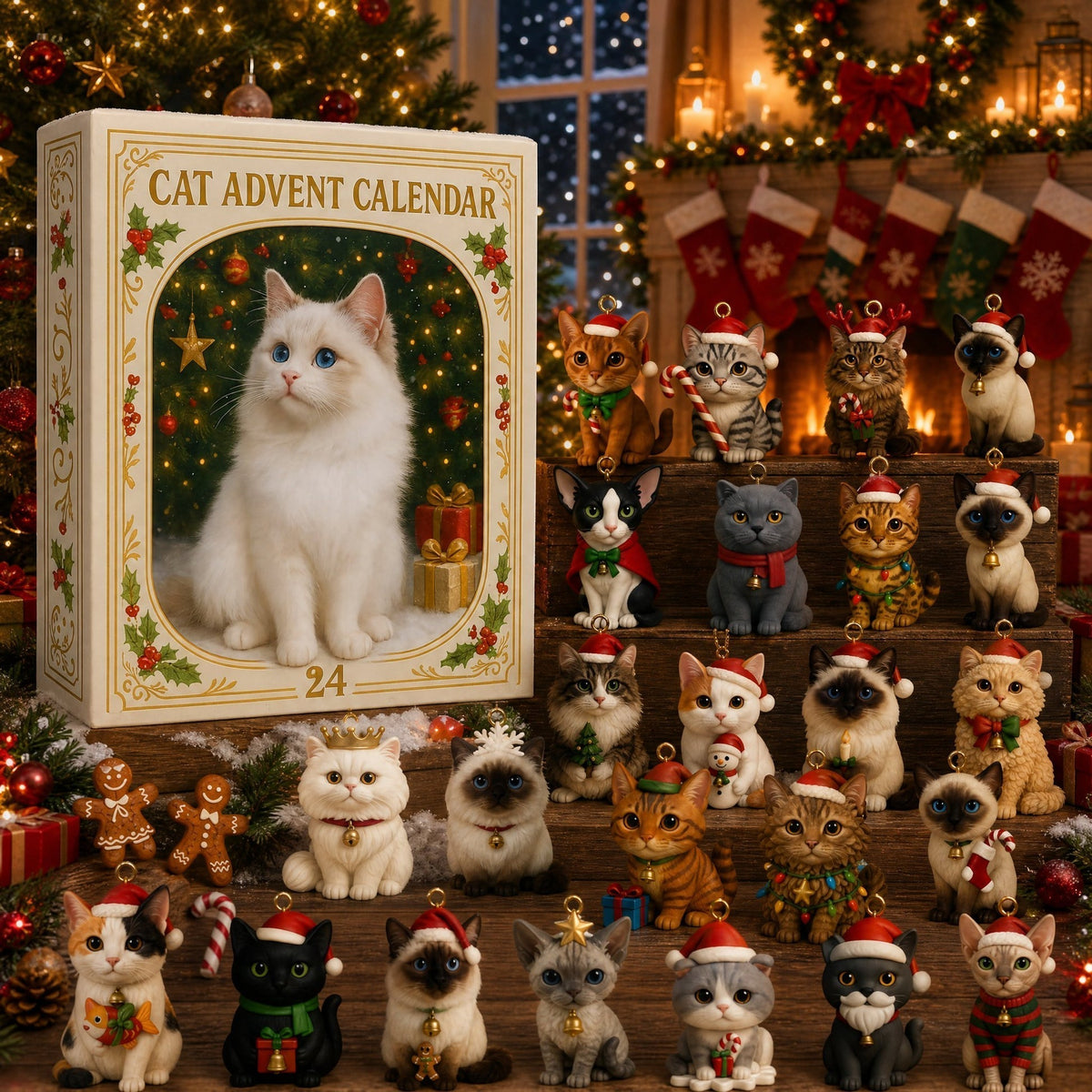 Catmas – Katzen-Adventskalender mit 24 Fächern