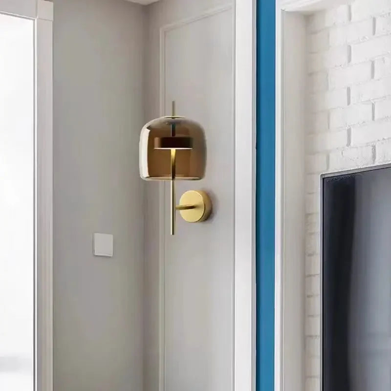 Nordische - Design-Wandleuchte aus Glas mit LED