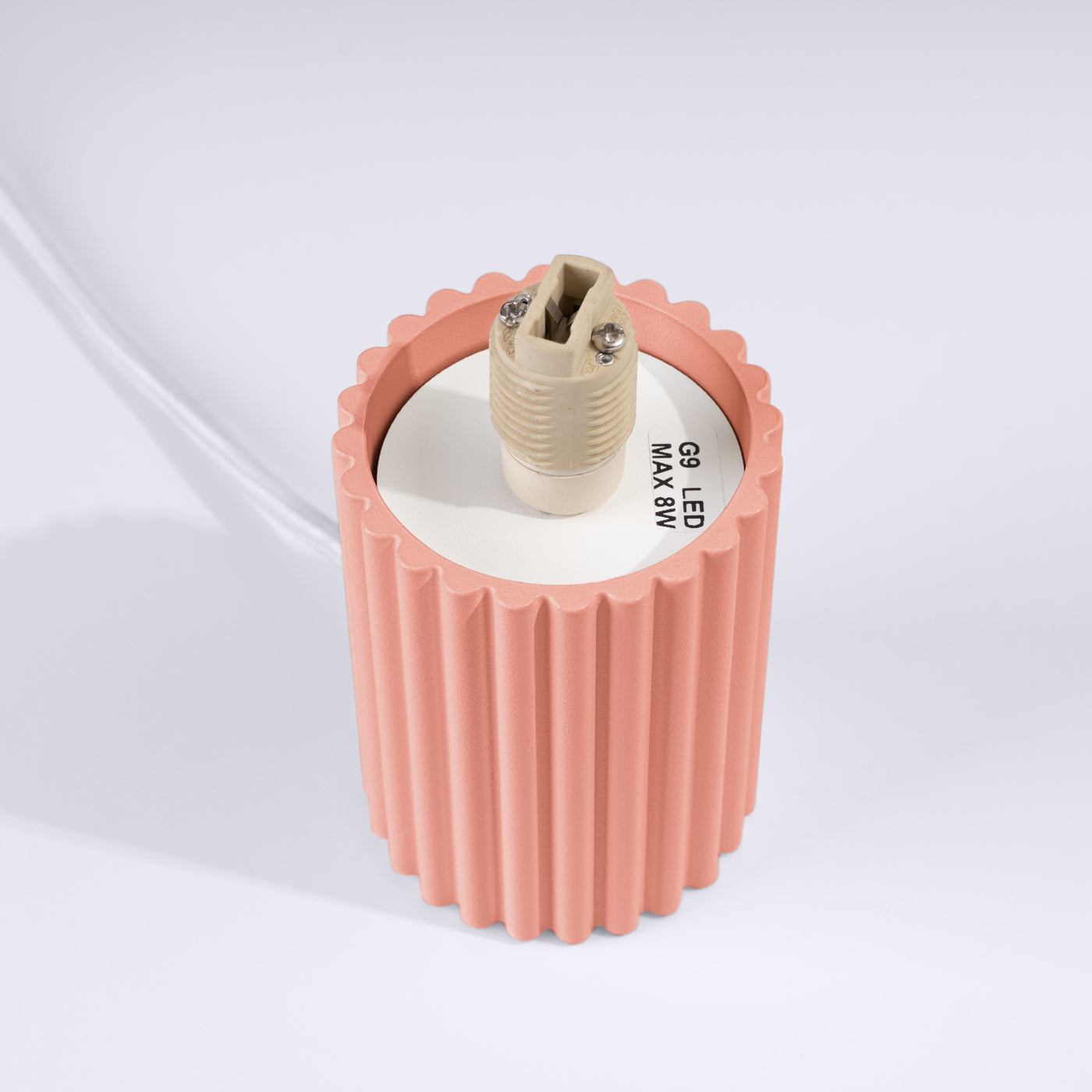 Mesalux - Pfirsichfarbene Tischleuchte mit mattiertem Glas