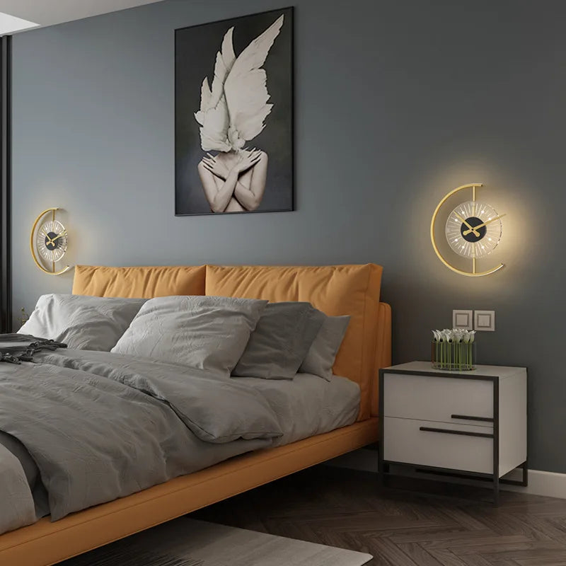 Glinto - LED-Wandleuchte im Uhrendesign mit E27-Fassung