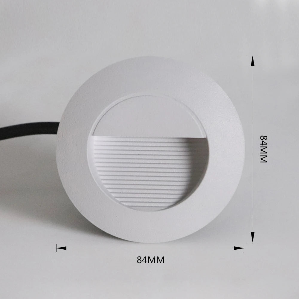 Rustica - LED-Treppenleuchte IP65, rund, 3 W, für den