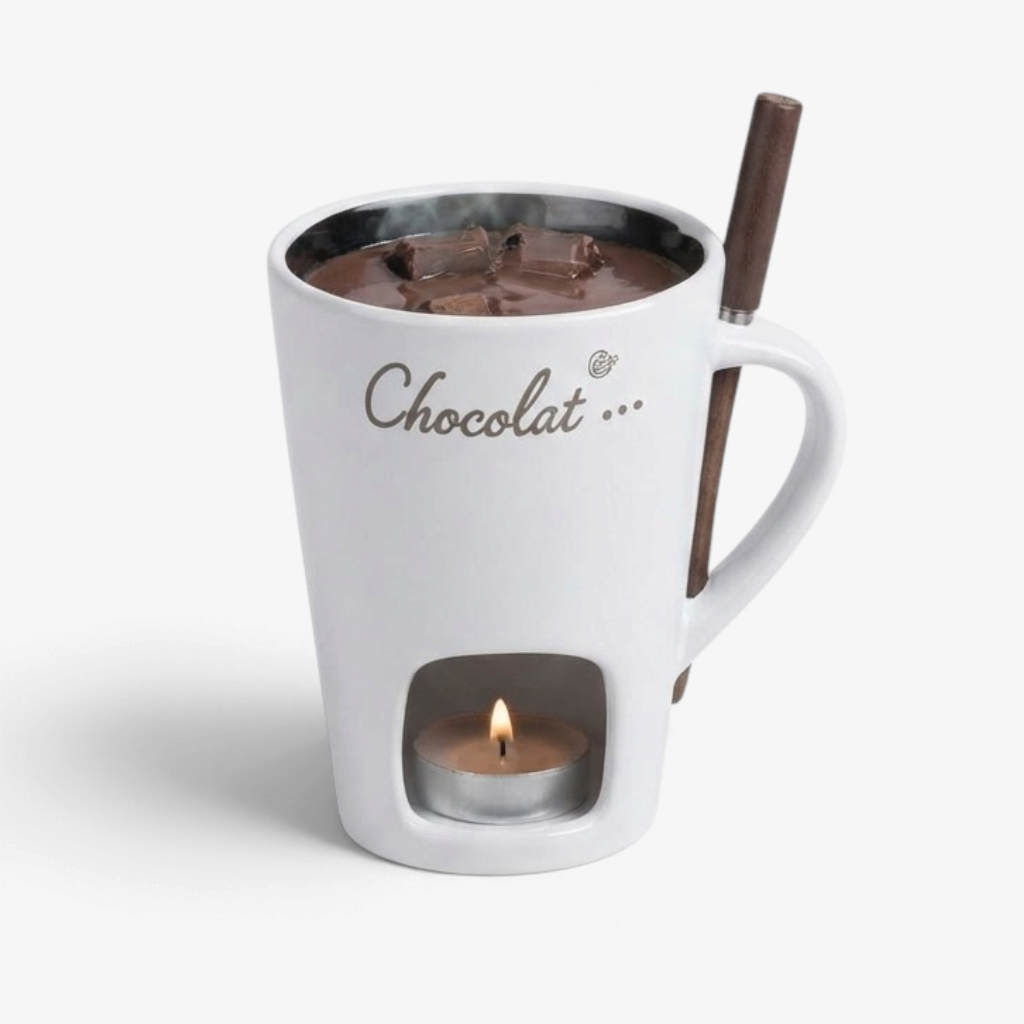 ChocoMelt - Keramischer Fonduebecher mit integrierter Kerzenhalterung
