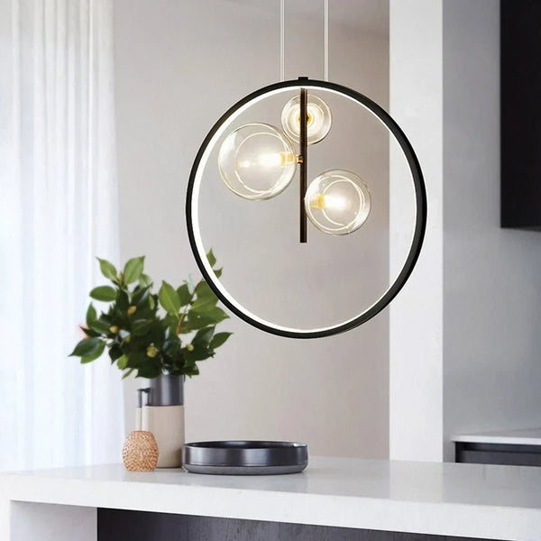 Nordic - Bubble Glas-Pendelleuchte mit Ring