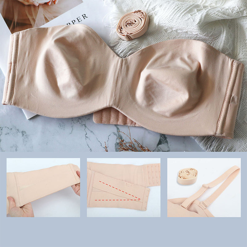 Strapelle - Damen trägerloser Bandeau-BH mit abnehmbaren Trägern