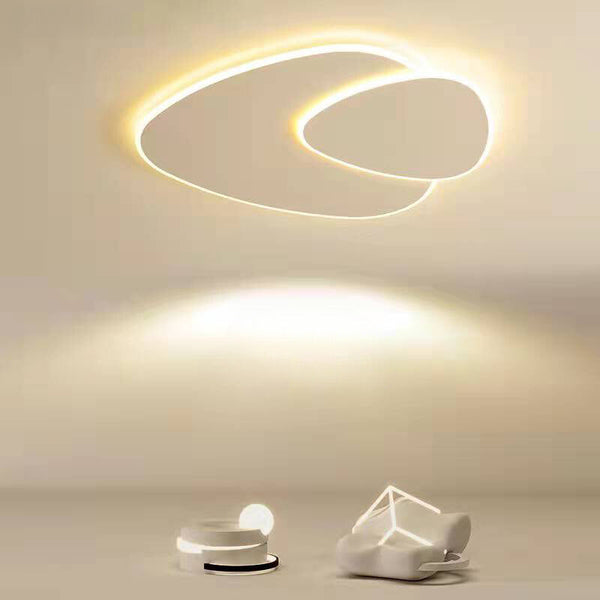 Minimalistische - LED-Deckenleuchte mit Blattdesign in Weiß