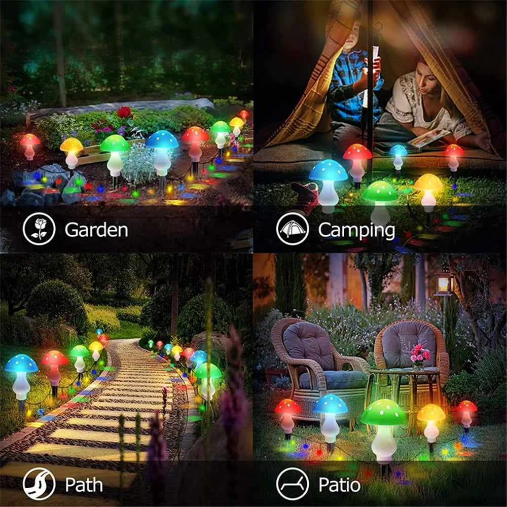 Helios - Solar-Lichterkette in Pilzform, 5 m, 12 LEDs