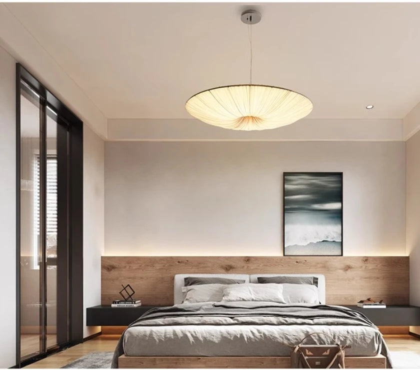 Rondea - Stoff-LED-Deckenleuchte Wabi-Sabi in Beige