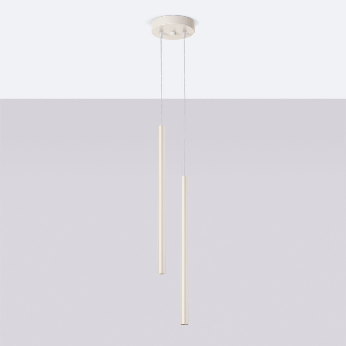 Orbita - Pendelleuchte, 2-flammig, beige, schlankes