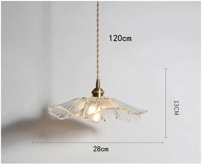 Celira - Art-Deco-Pendelleuchte aus Glas und Eisen