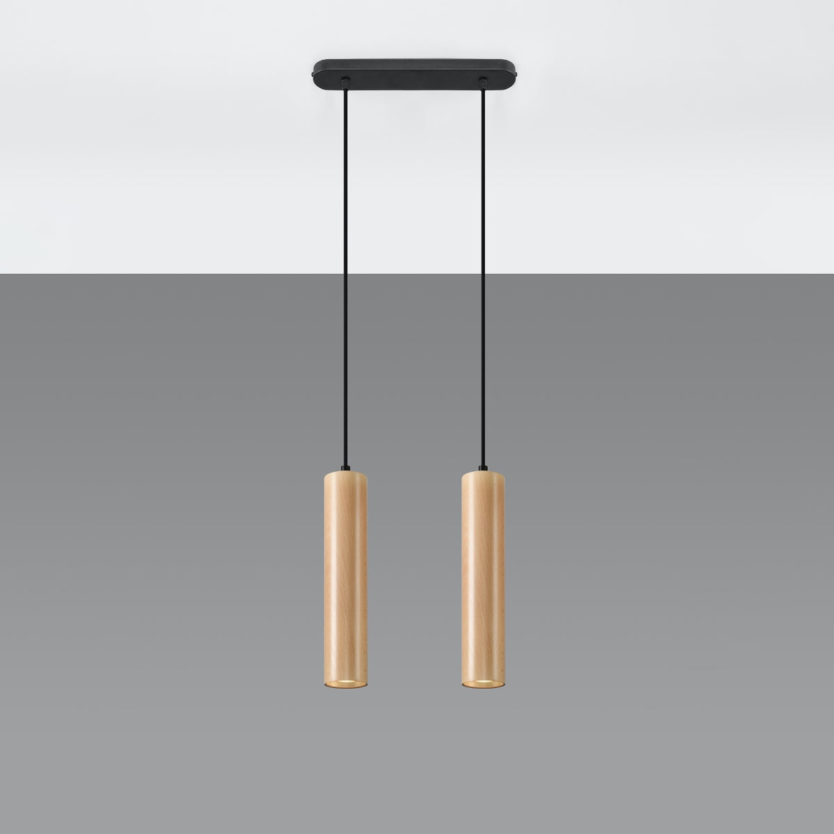 Aurela - Pendelleuchte aus Holz, GU10, 2-flammig, Naturholz