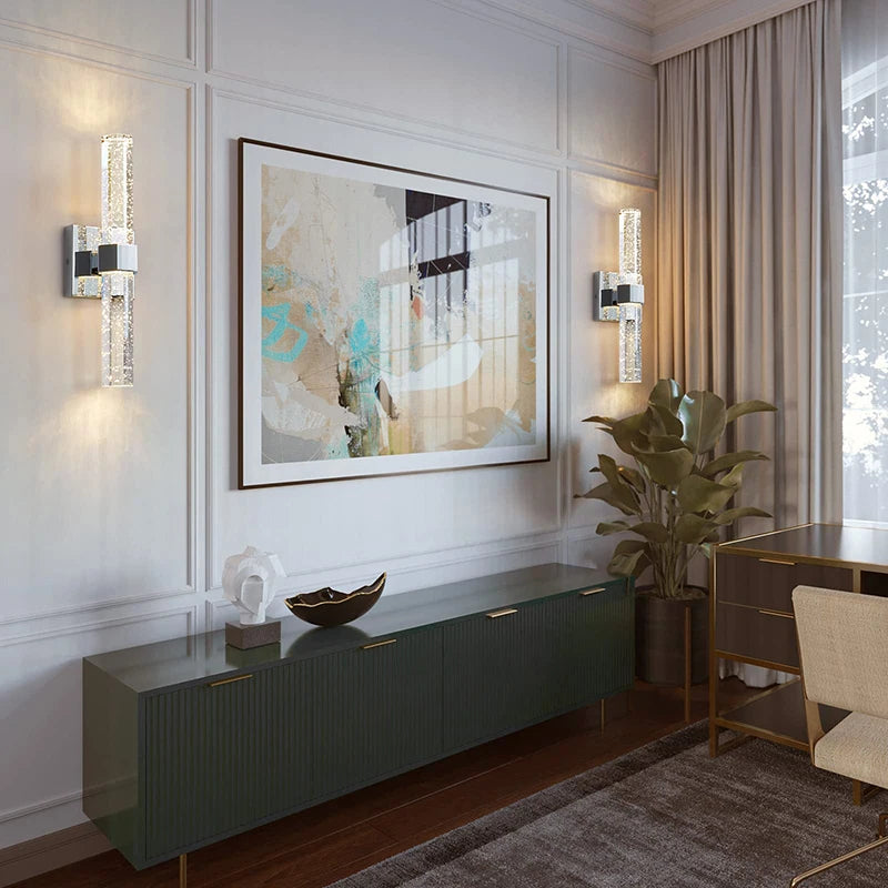 Wallix - Goldene LED-Wandleuchte mit Kristallblasen