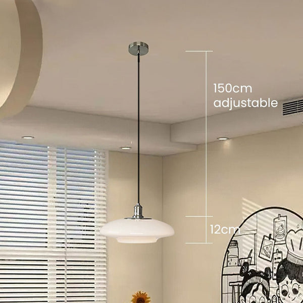 Celira - Moderne Pendelleuchte aus weißem Glas