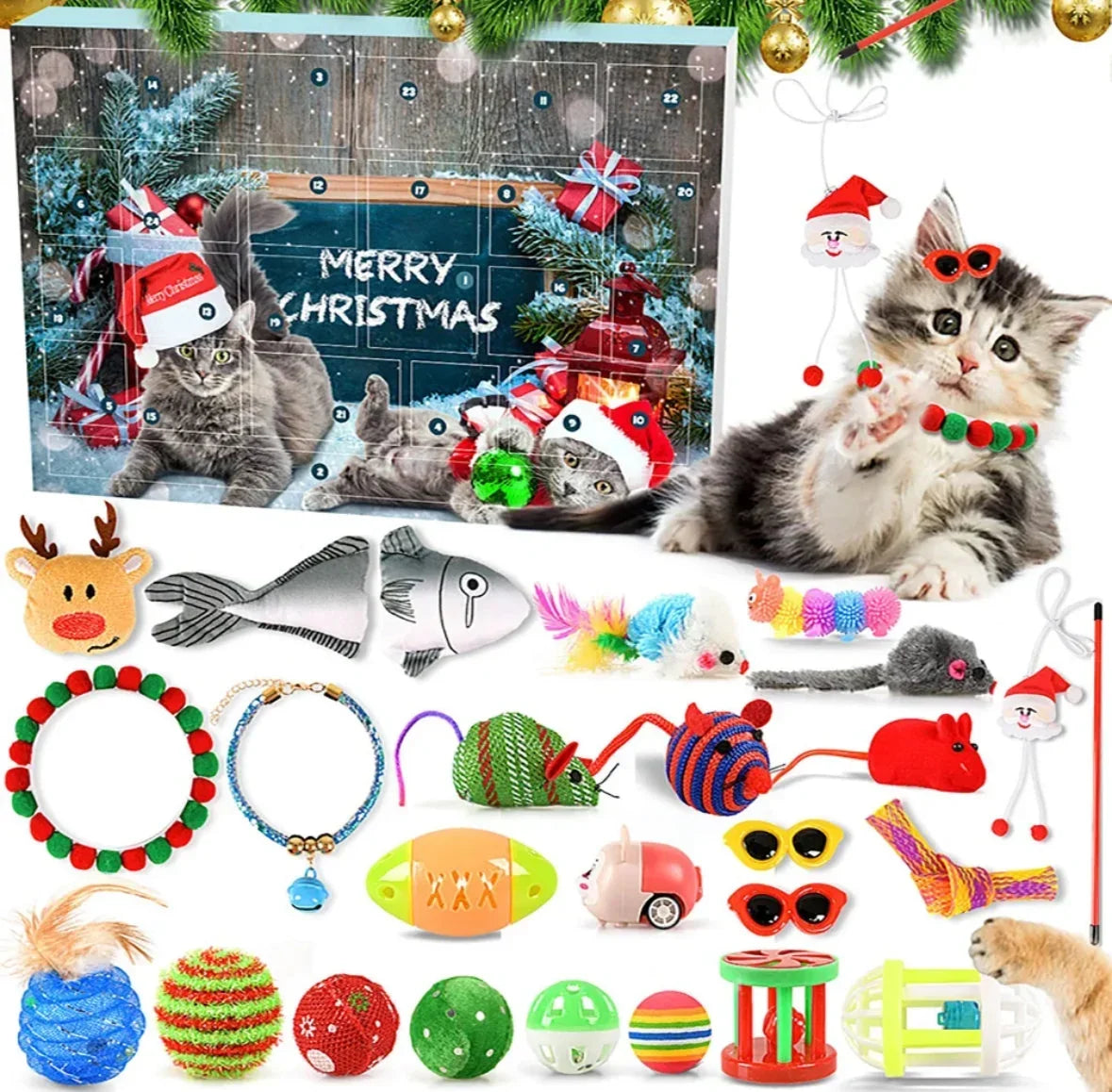 Pawcember - Adventskalender für Haustiere mit 24 Spielzeugen