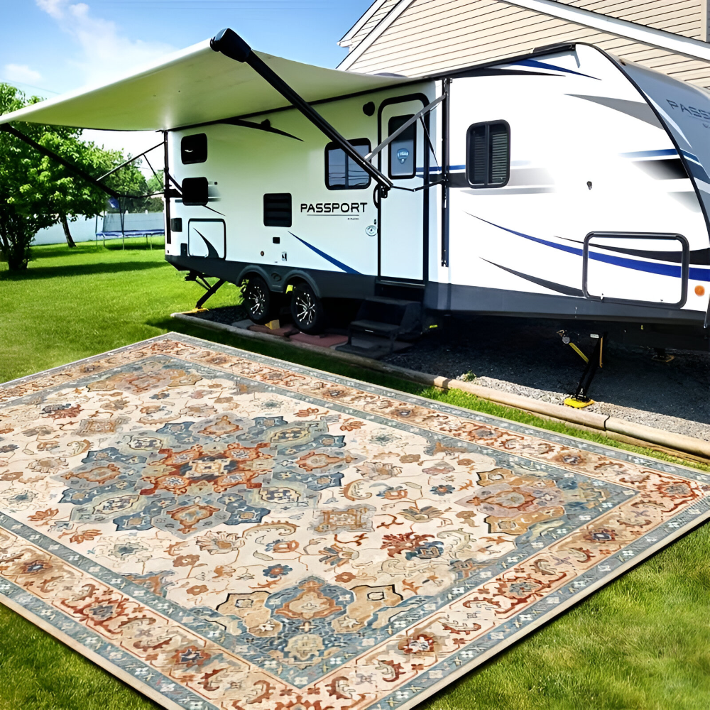 Ashpro - Outdoor Teppich 120x180 cm rutschfest aus Polyester
