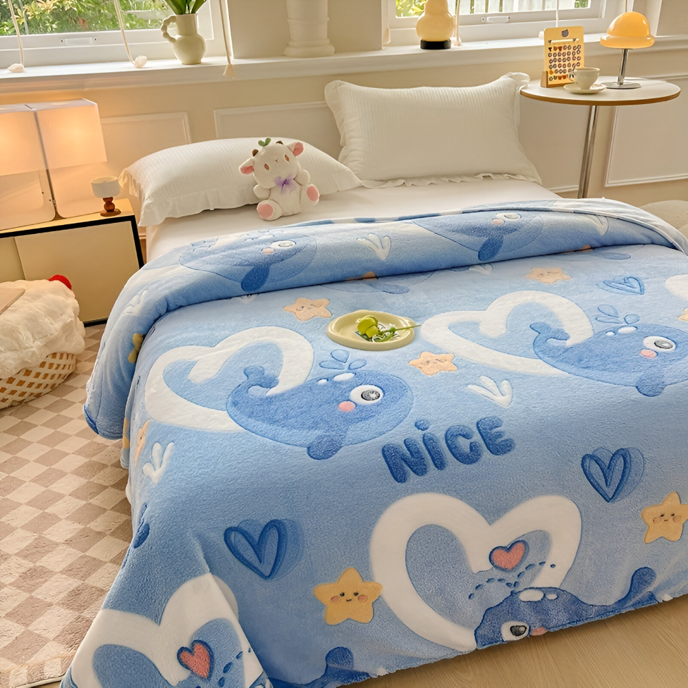 All-Season Coral Fleece Kusheldecke - Weiche, Maschinenwaschbare Decke für Zuhause, Büro und als Geschenk