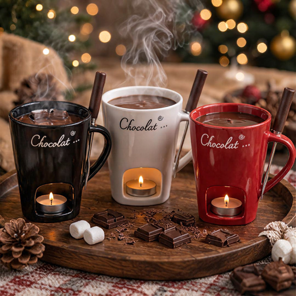 ChocoMelt - Keramischer Fonduebecher mit integrierter Kerzenhalterung