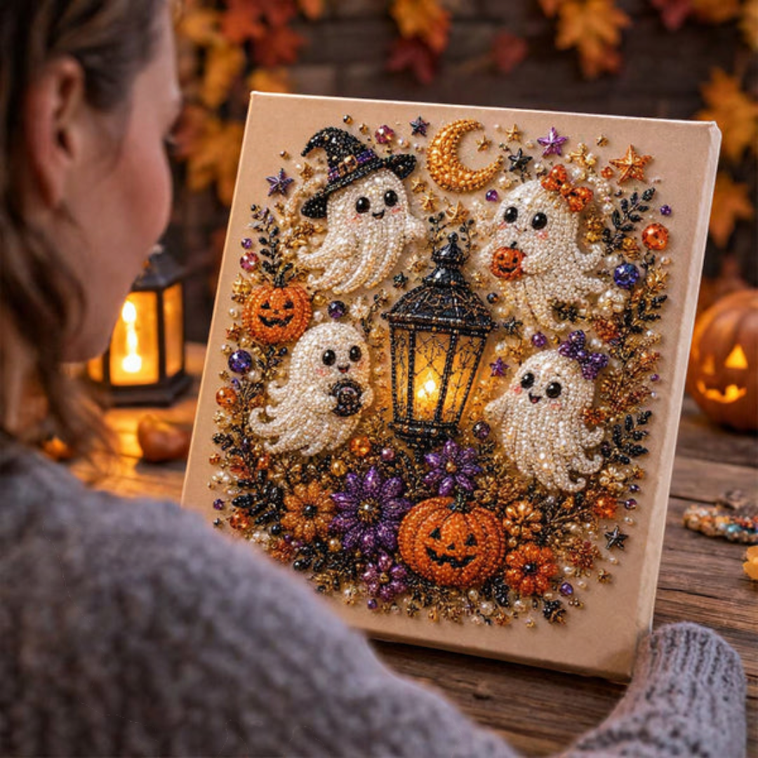 Spookbead – Halloween-Diamantmalerei-Set mit Geistern und Kürbissen