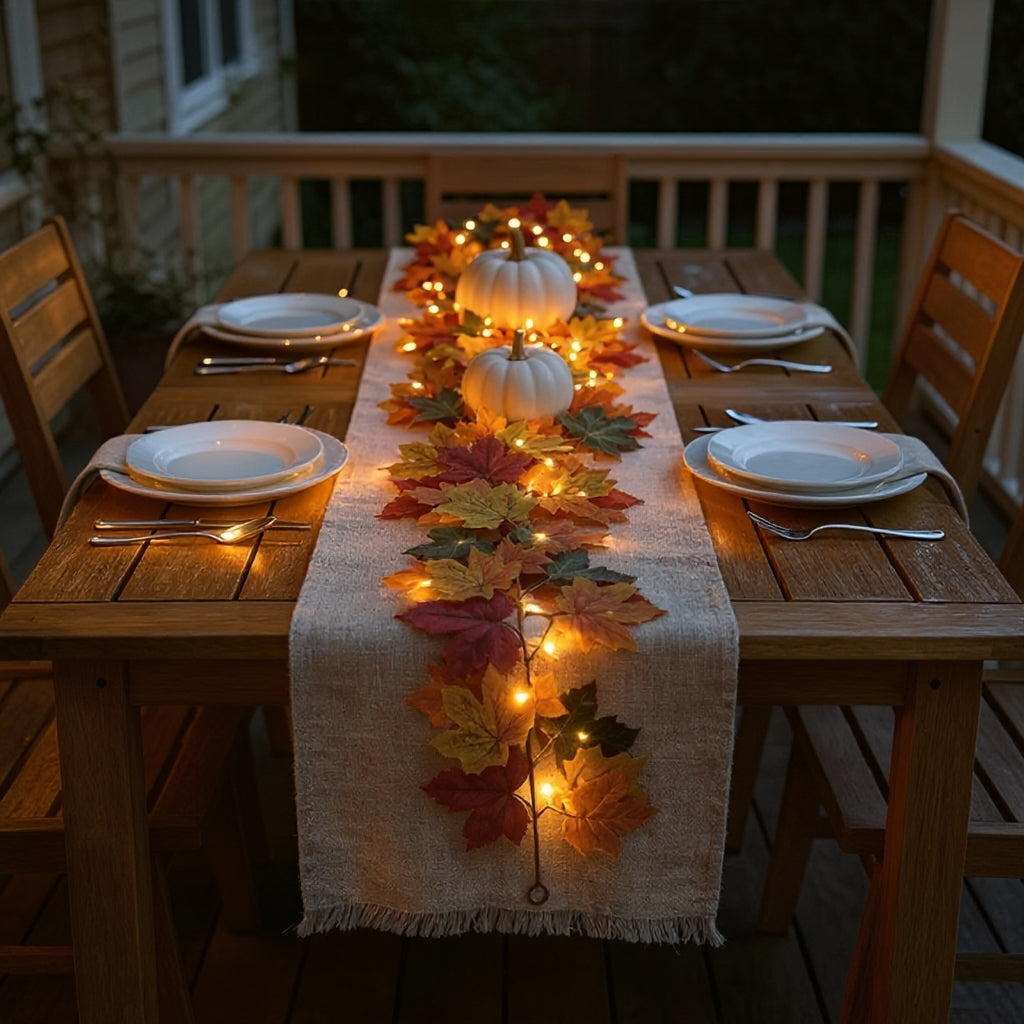 AutumnLuma - Dekorative Lichterkette mit Herbstblättern und LED-Lichtern