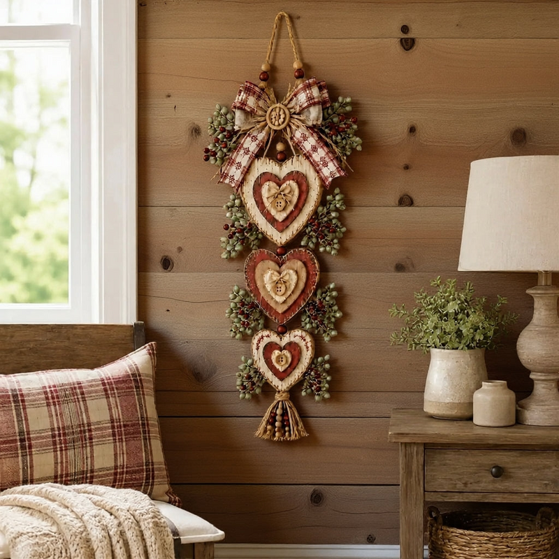 Herzvia – Rustikales herzförmiges Wandornament