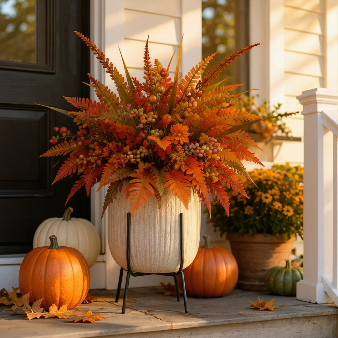 Autumnbloom - Künstliche Herbstblumendekoration mit Ahornblättern