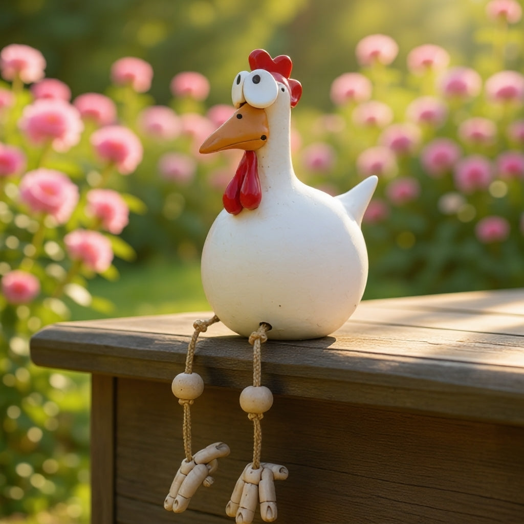 GardenRoost - Dekorativer Keramikhahn für Außendekoration