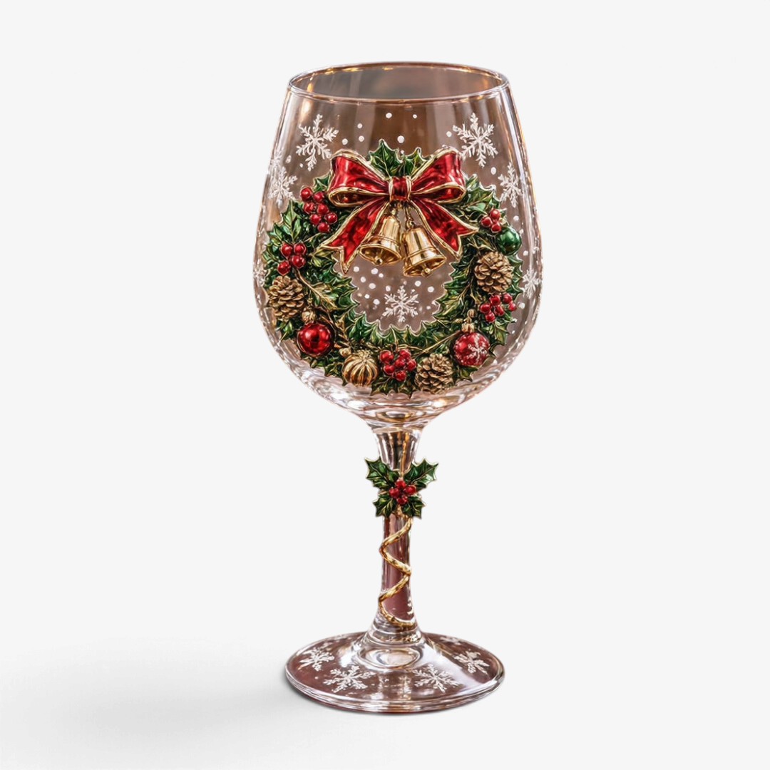 SantaSip - Weihnachtsweinglas mit Weihnachtsmannmotiv