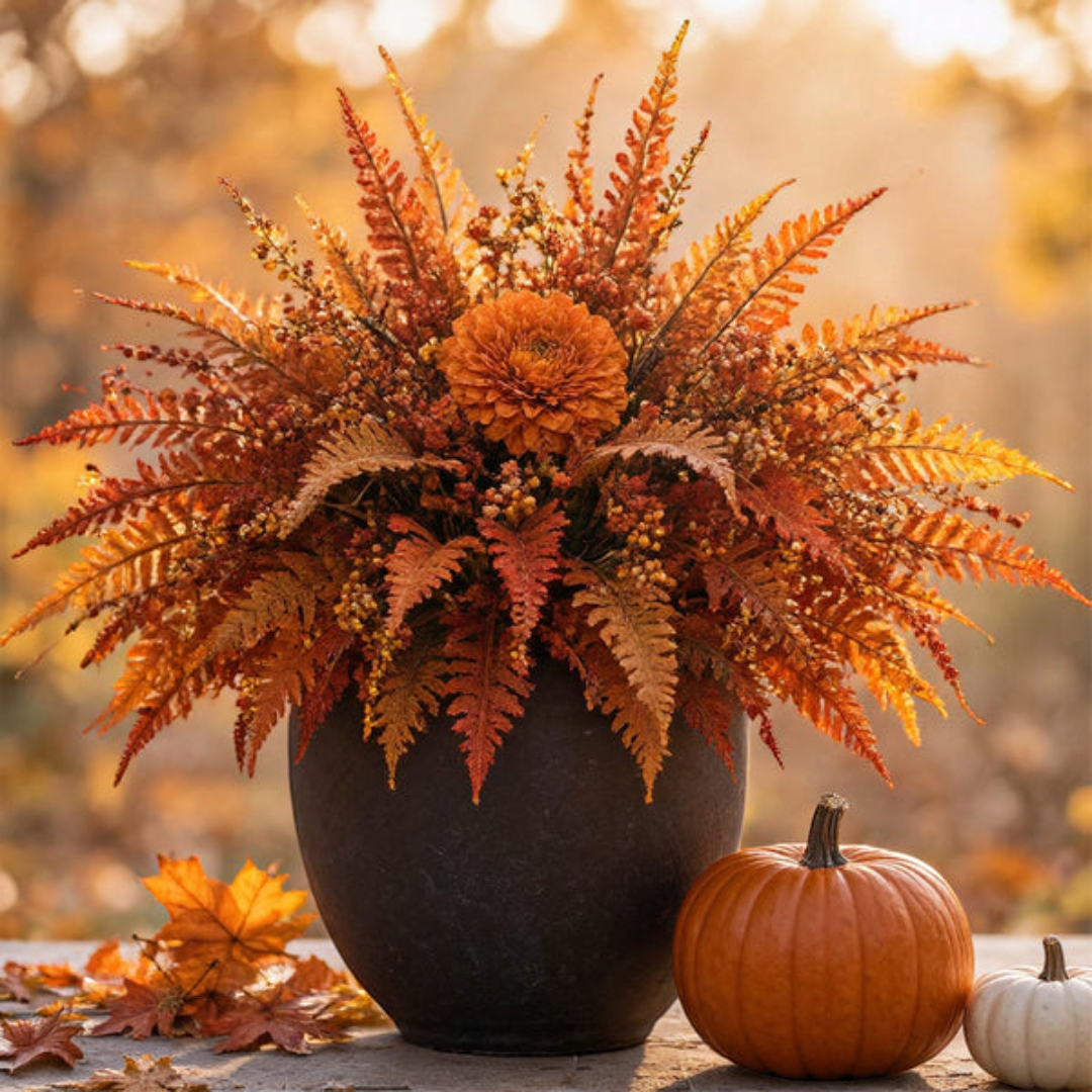 Autumnbloom - Künstliche Herbstblumendekoration mit Ahornblättern