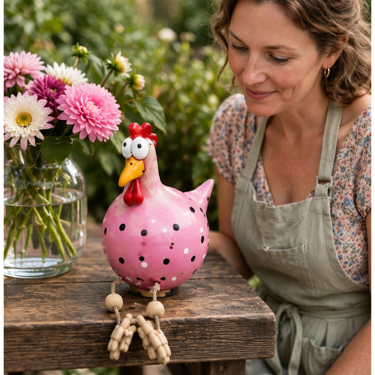 GardenRoost - Dekorativer Keramikhahn für Außendekoration