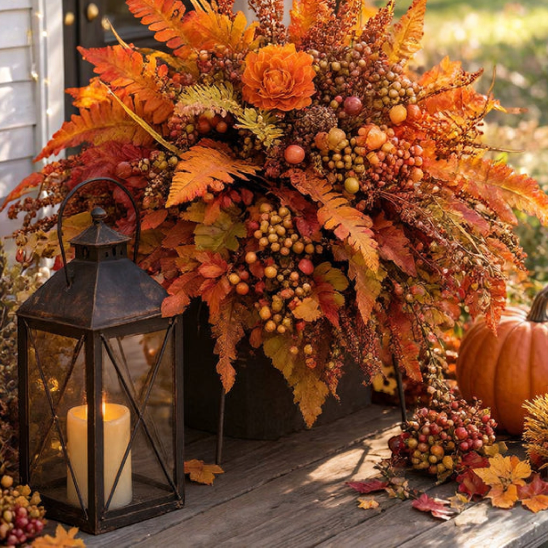 Autumnbloom - Künstliche Herbstblumendekoration mit Ahornblättern