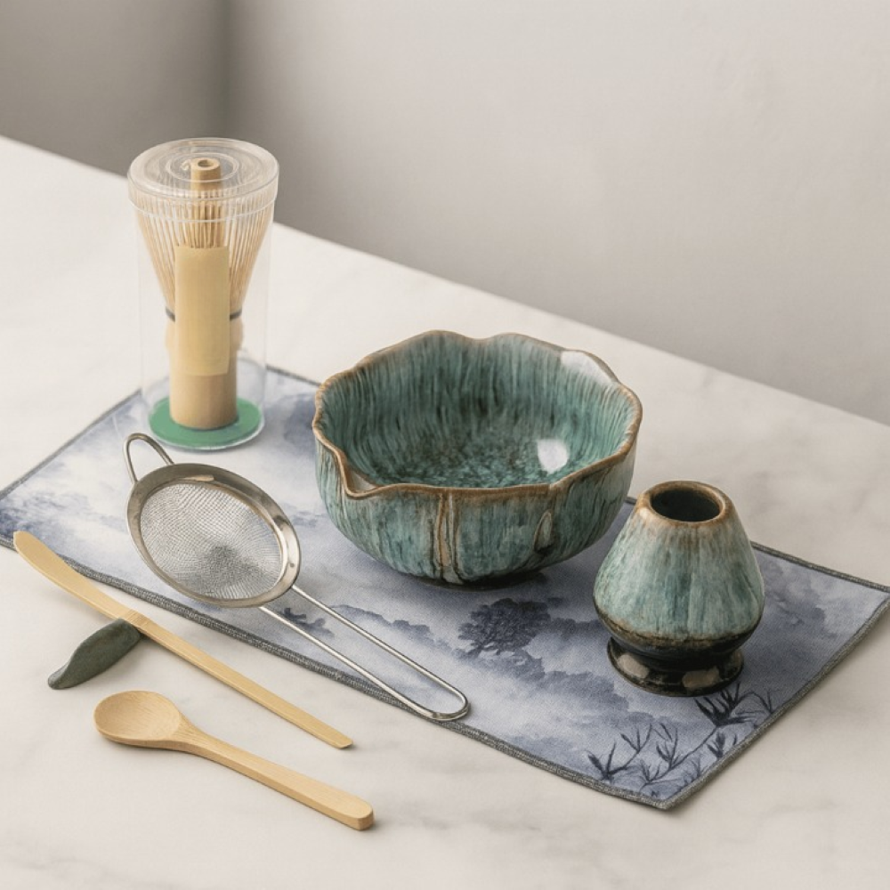 Matcha - Set 8-teilig mit Keramikschale 550 ml