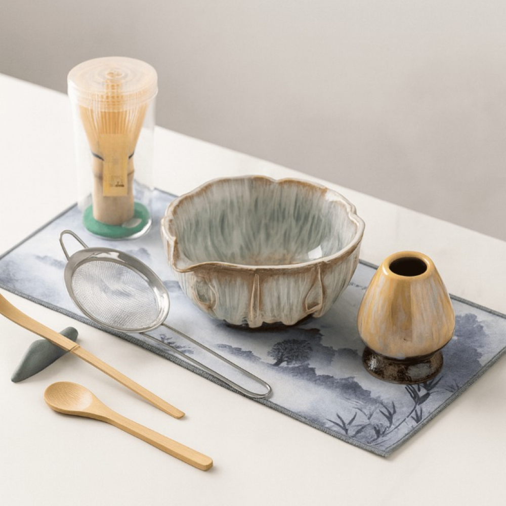 Matcha - Set 8-teilig mit Keramikschale 550 ml