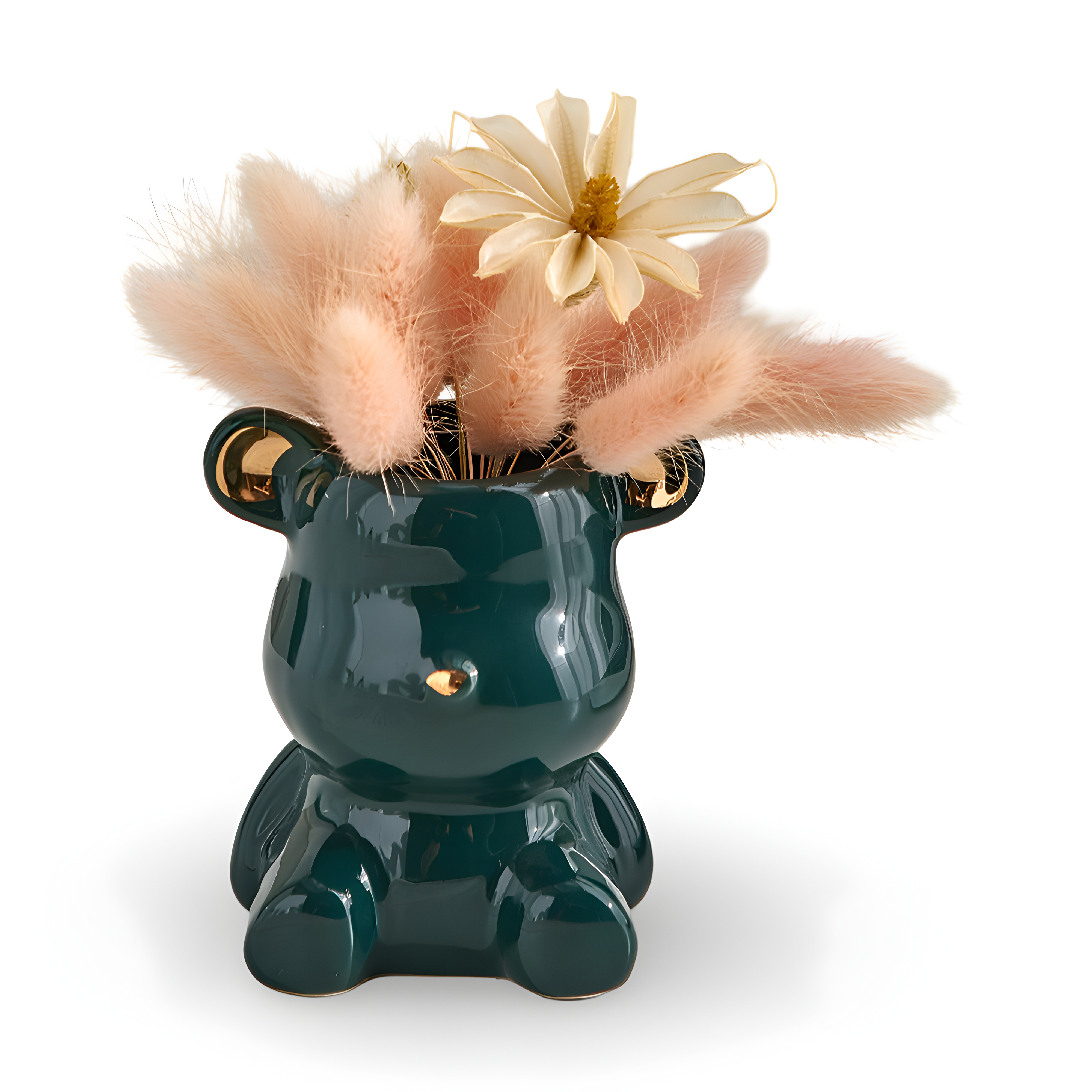 Artisan Skandinavisches Bären Design Keramikvase – Auffälliges Wohnaccessoire