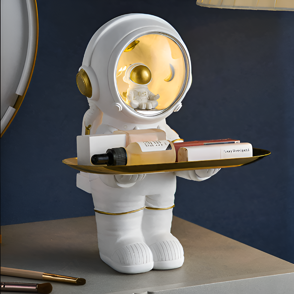 Astronauten - Aufbewahrungstablett aus Harz mit Licht