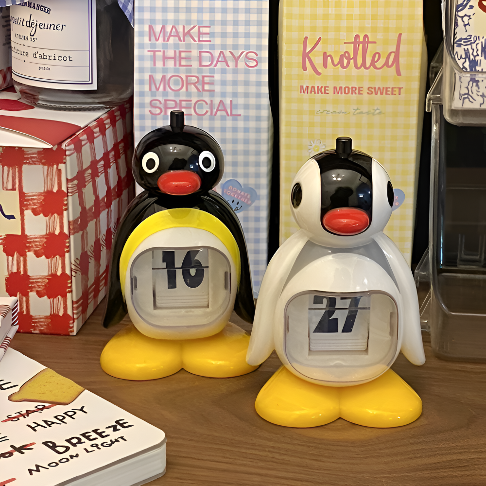 Pinguin - Tischkalender mit großen Ziffern &