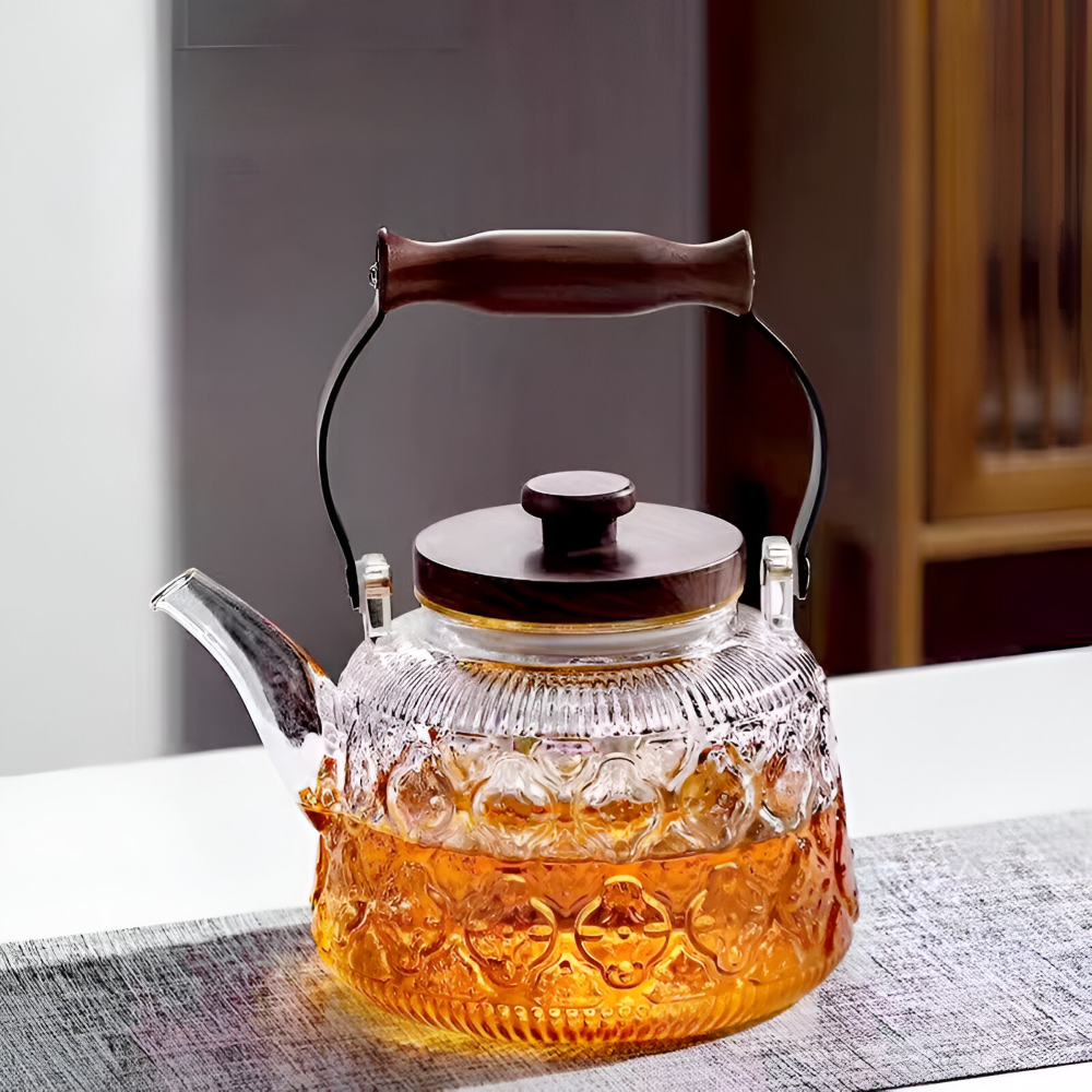 Tasco - Glas-Teekanne 1000 ml aus Borosilikatglas mit Sieb