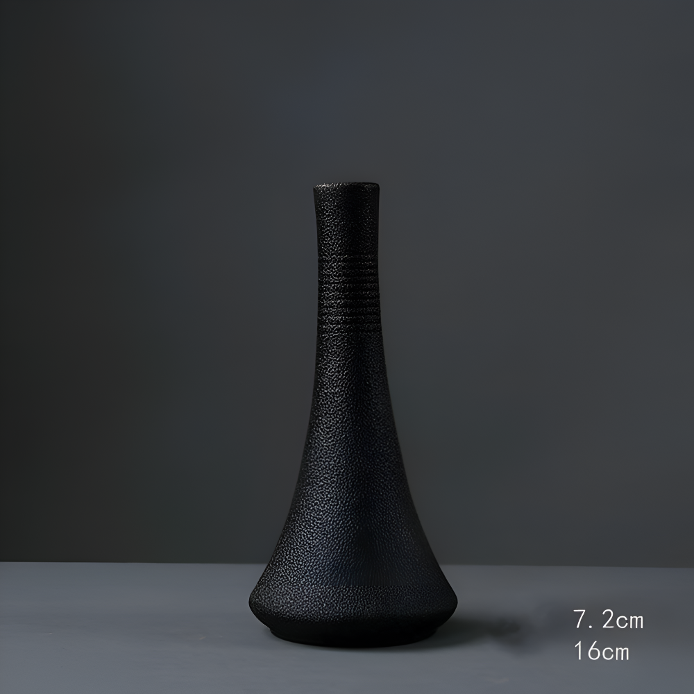 BlackCraft Vase - Ästhetisch Texturierte Keramikvasen für Blumen