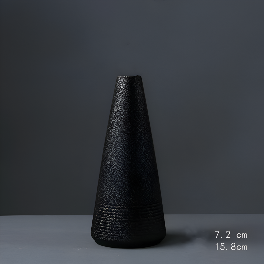 BlackCraft Vase - Ästhetisch Texturierte Keramikvasen für Blumen