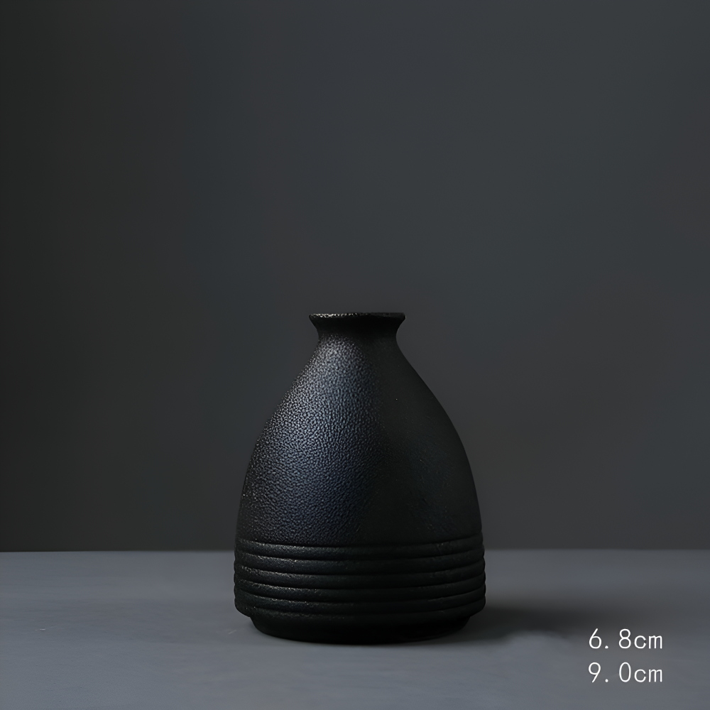 BlackCraft Vase - Ästhetisch Texturierte Keramikvasen für Blumen