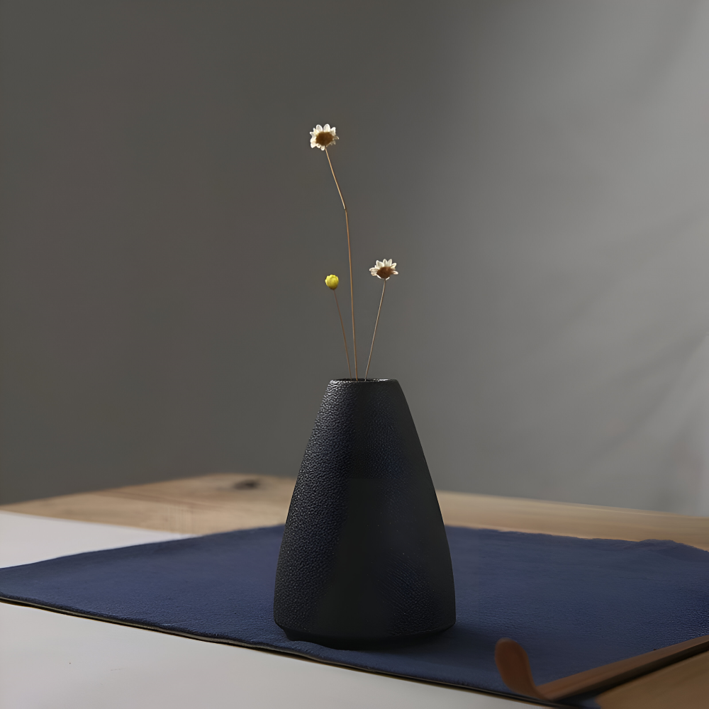BlackCraft Vase - Ästhetisch Texturierte Keramikvasen für Blumen