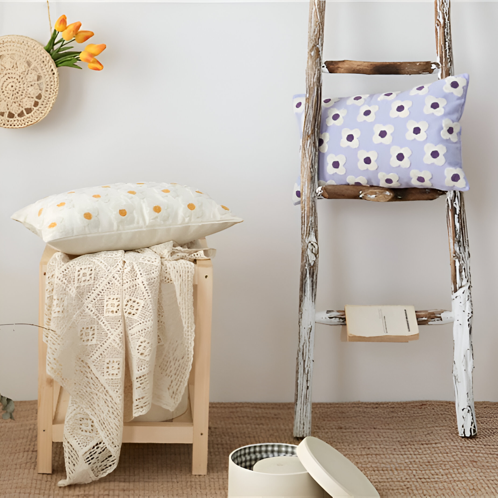 Blooma Sofakissen - Bestickte Quadratische & Rechteckige Blumenkissenhüllen