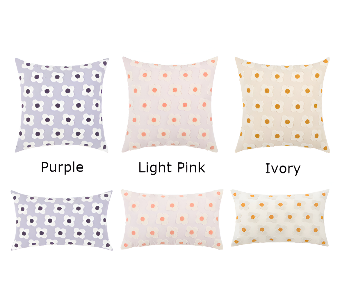 Blooma Sofakissen - Bestickte Quadratische & Rechteckige Blumenkissenhüllen