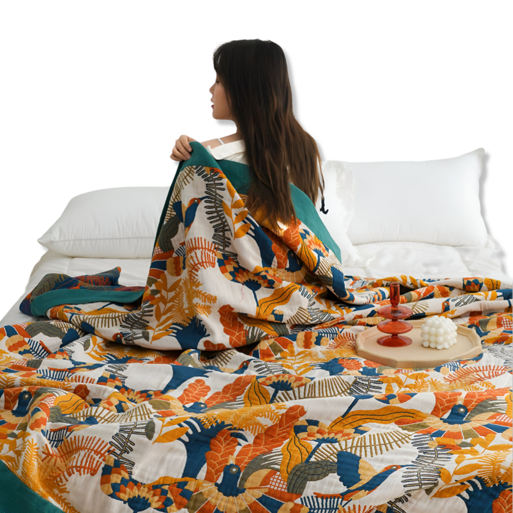 Bohem Plaid - Kunstvolle Geometrische Baumwoll Fleecedecke