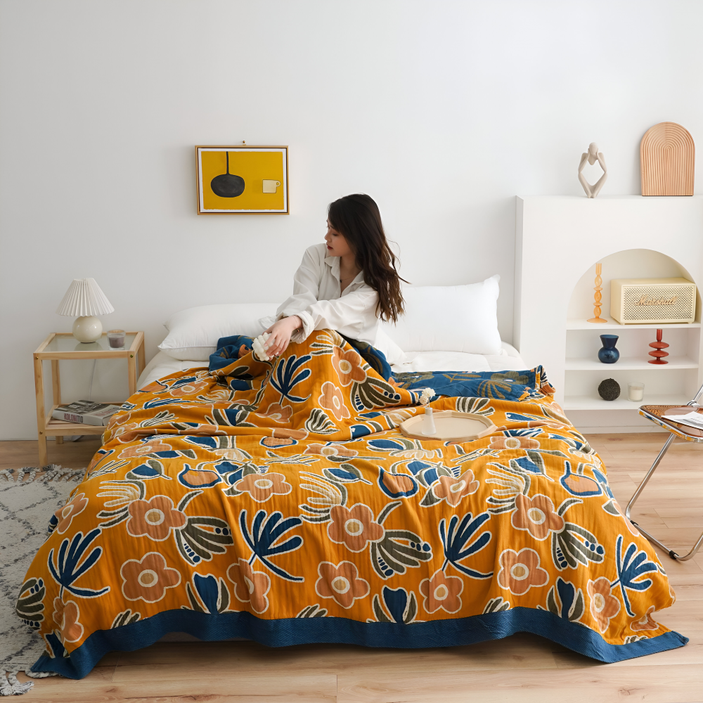 Bohem Plaid - Kunstvolle Geometrische Baumwoll Fleecedecke