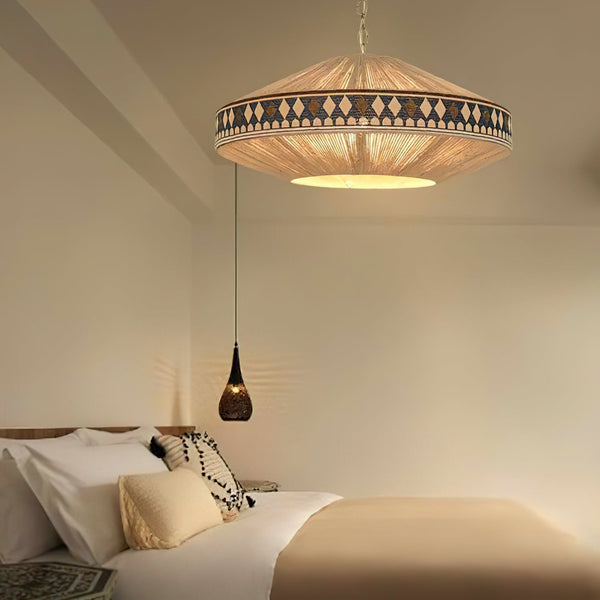 Stella - Boho-Quasten-Hängeleuchte, gewebt