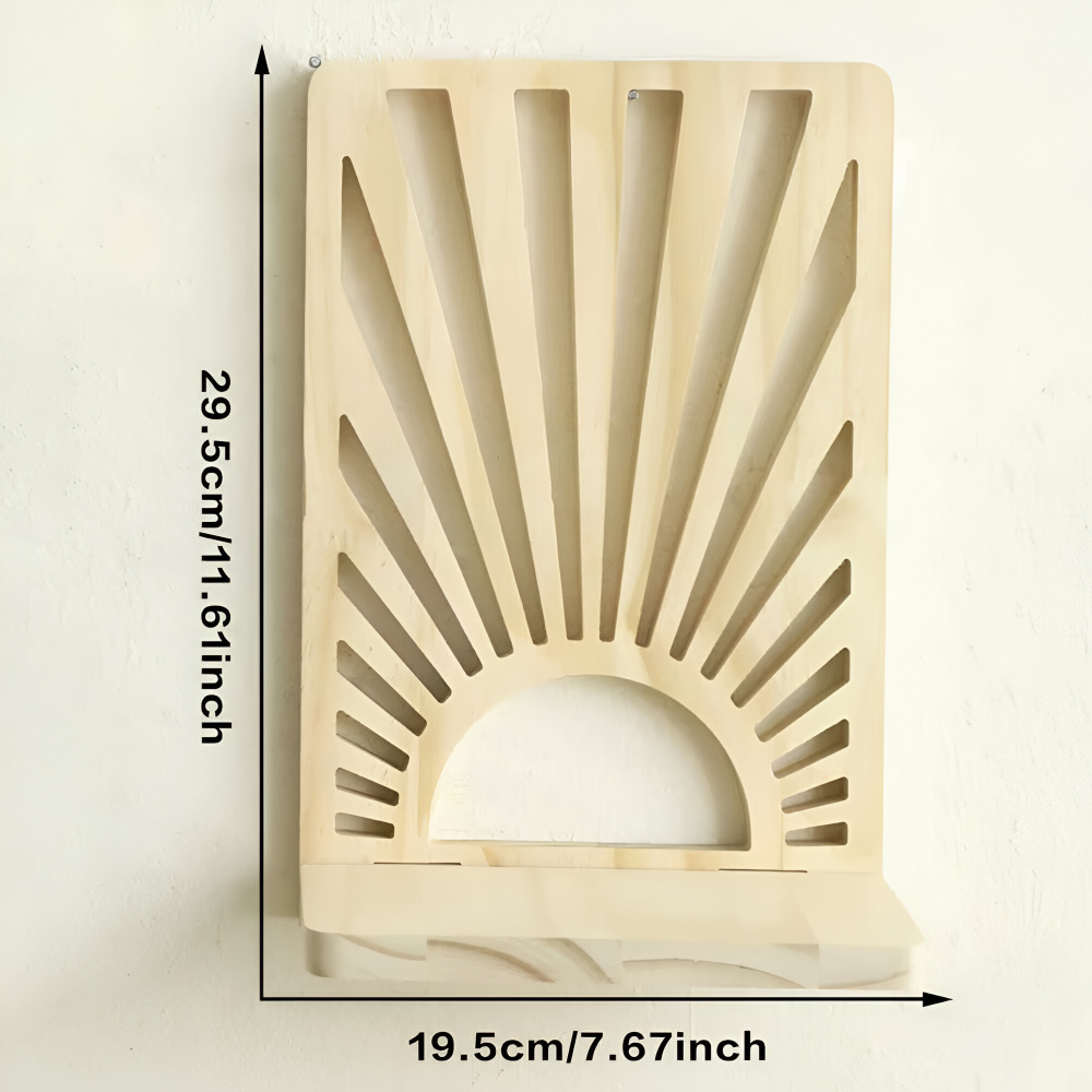 Sonnenstrahlen - Holz Wandregal für Zimmerpflanzen & Deko