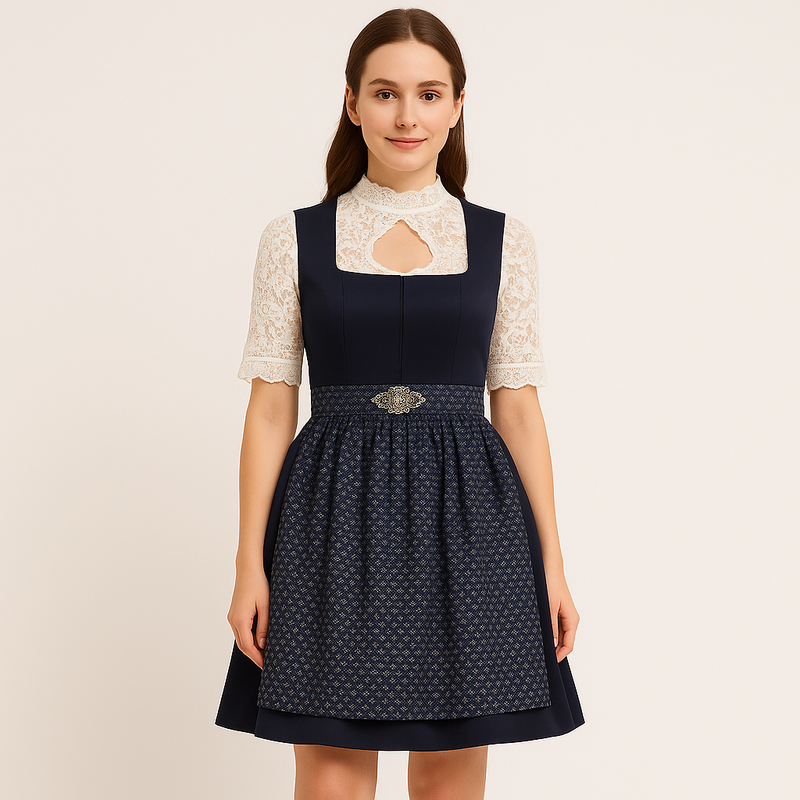 Damen Bayerisches Dirndl mit Spitzenmieder